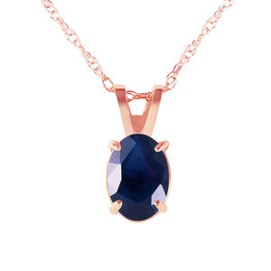 14K. SOLID GOLD NECKLACE WITH NATURAL SAPPHIRE (Rose Gold)
